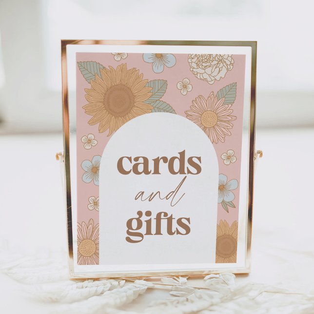 Retro Wildflower Birthday Cards and Gifts Sign (Creator Uploaded)