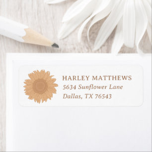 Retro Wildflower Birthday Party Return Address Label