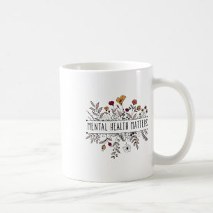 Retro Wildflower Mental Health Problems Awareness Coffee Mug