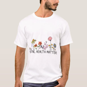 Retro Wildflower Mental Health Problems Awareness T-Shirt