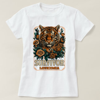 Retro Wildflower Tiger Leukaemia Survivor T-Shirt