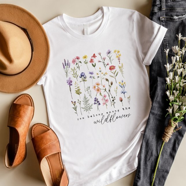 Retro Wildflowers Floral T-Shirt (Creator Uploaded)