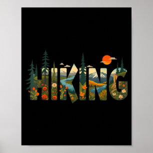 Retro wildlife forest nature trees outdoors poster