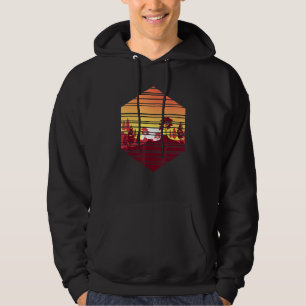 Retro Wildlife Outdoor Forest Trees Sunset Wild Na Hoodie
