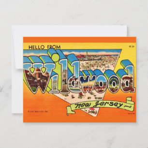  Retro Wildwood NJ Postcard