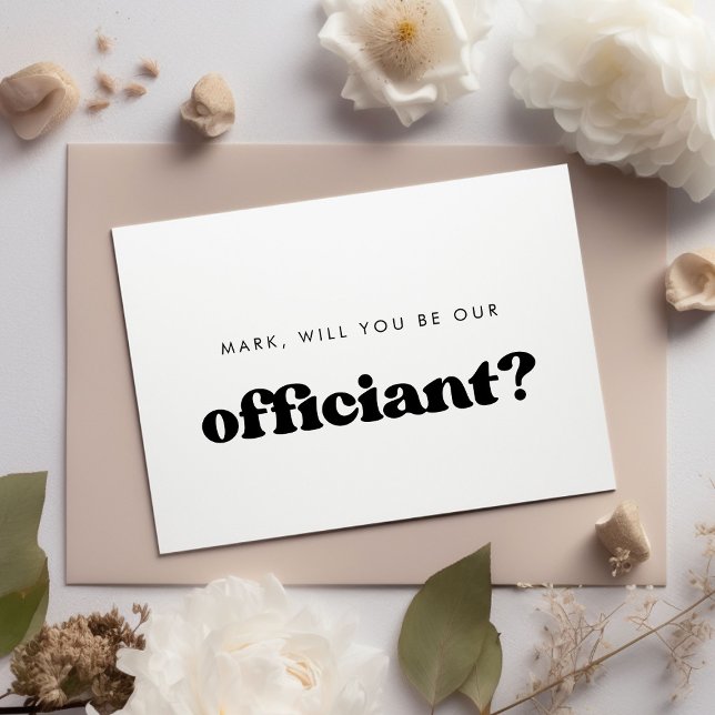 Retro Will you be our officiant proposal card (Creator Uploaded)
