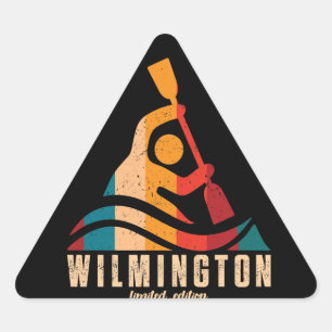 Retro Wilmington Kayaking Triangle Sticker