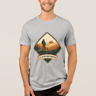 Retro Wind Turbine Mountain T-Shirt - 70s Nature Tri-Blend Shirt