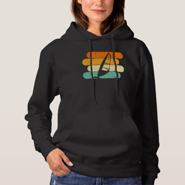 Retro Windsurfing Surfing Surfer Kitesurfer Windsu Hoodie (Front)