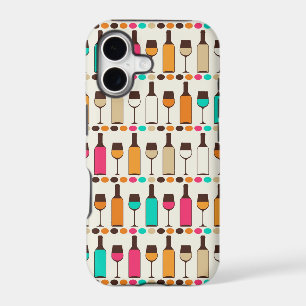 Retro wine bottles and glasses