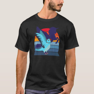 Retro Winged Unicorn I Screaming Blue Indian Ringn T-Shirt