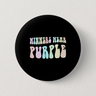 Retro Winners Wear Purple Support Pancreatic Cance 6 Cm Round Badge