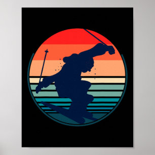 Retro Winter Sport Skiing Skier Ski Instructor Ski Poster