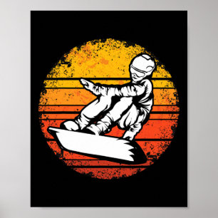Retro Winter Sport Snowboarding Snowboarder Snowbo Poster