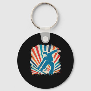 Retro Winter Sports Snowboard Snowboarder 1 Key Ring