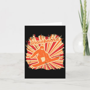Retro Winter Sports Snowboard Snowboarder  Card