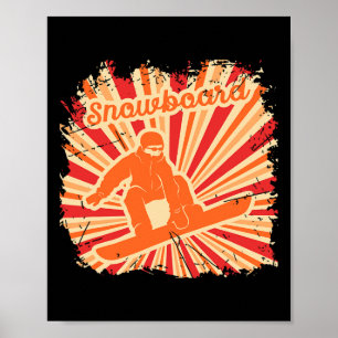 Retro Winter Sports Snowboard Snowboarder Poster