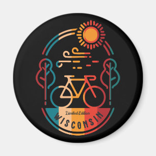 Retro Wisconsin Bike Trail Magnet