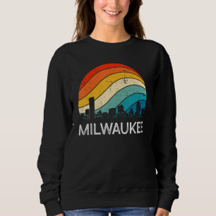 Retro Wisconsin Milwaukee Skyline Vintage Urban Sk Sweatshirt