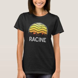 Retro Wisconsin Racine Visitors Skyline Vintage Ur T-Shirt
