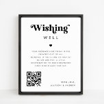 Retro Wishing Well Honeymoon Fund Wedding Sign<br><div class="desc">This cool poster would make a great addition to your wedding supplies! Easily add your own details by clicking on the "personalise" option.</div>