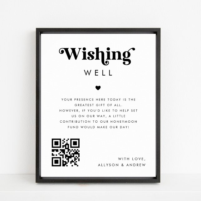 Retro Wishing Well Honeymoon Fund Wedding Sign (Creator Uploaded)