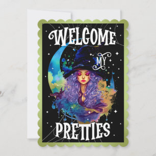 Retro Witch Beauty Halloween Cards