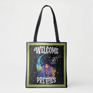 Retro Witch Beauty Halloween Tote Bag