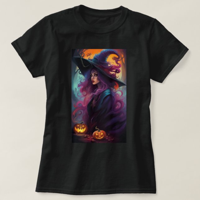 Retro Witch colourful T-Shirt (Design Front)