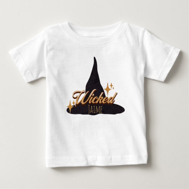 Retro Witch Hat Wicked Name   Baby T-Shirt (Front)