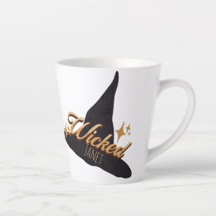 Retro Witch Hat Wicked Name Latte Mug