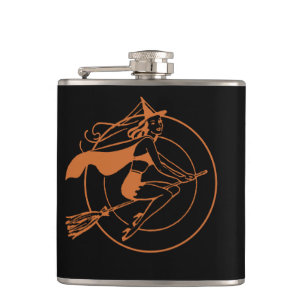 Retro Witch Hip Flask