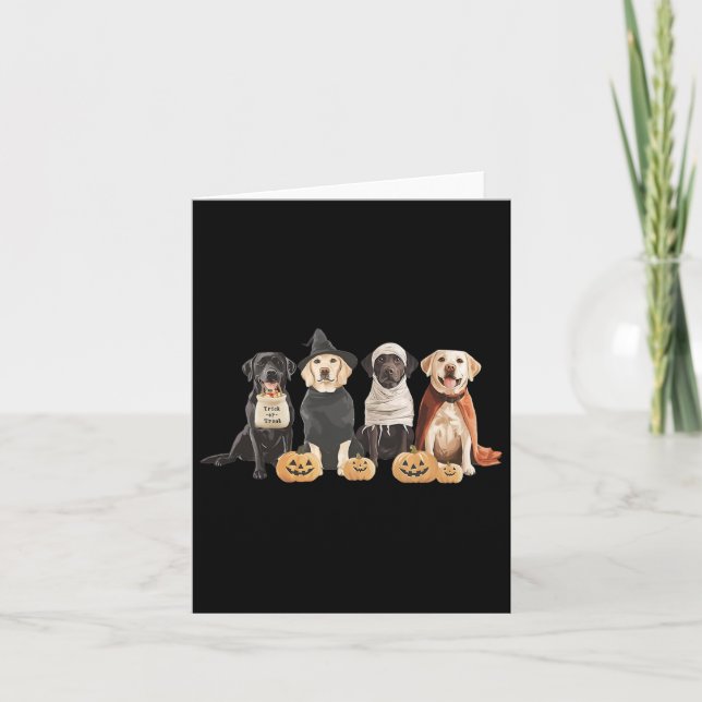 Retro Witch Labrador Retriever Halloween Labrador  Card (Front)