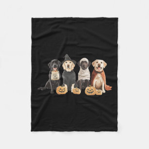 Retro Witch Labrador Retriever Halloween Labrador Fleece Blanket