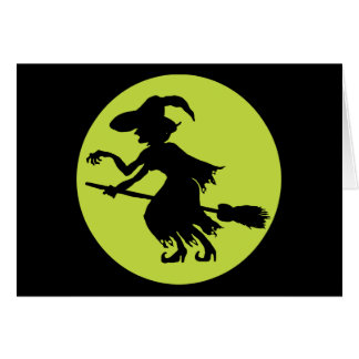 printable witch on a broom silhouette