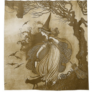 Retro Witch Shower Curtain
