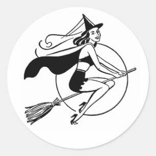 Retro Witch stickers
