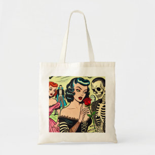 Retro Witch Vampire Girl Horror Comics Tote Bag