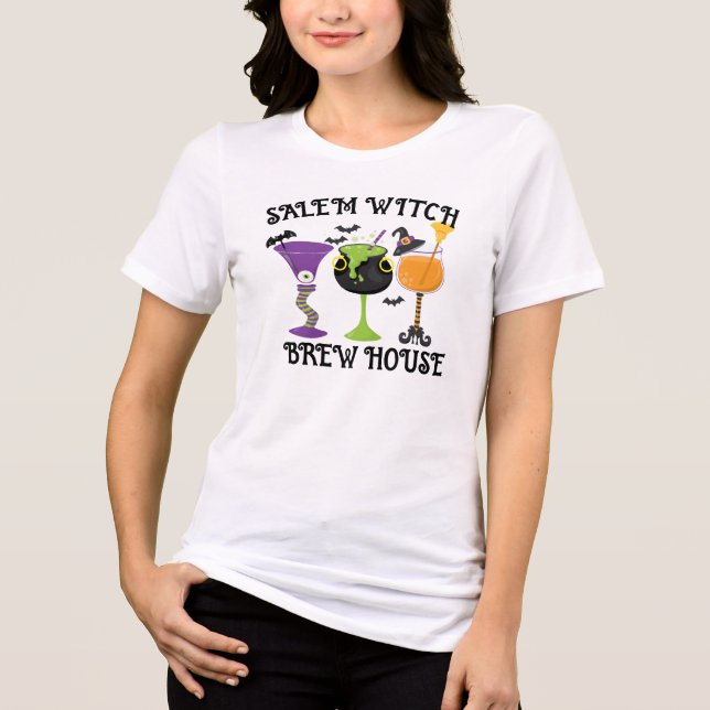 Retro Witches Be Crazy Halloween Witch Sayings Tee (Front)