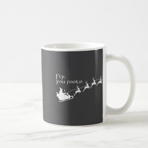 Retro Witchy Wizard Fly You Fools Sleighing Christ Coffee Mug