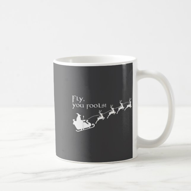Retro Witchy Wizard Fly You Fools Sleighing Christ Coffee Mug (Right)