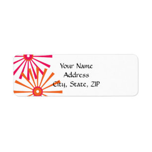 Retro with a Modern Twist Starburst Return Address Label