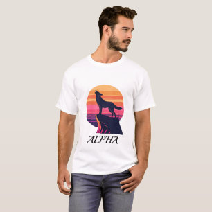 Retro Wolf Sunset Alpha T-Shirt