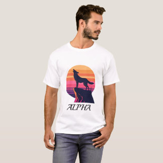 Retro Wolf Sunset Alpha T-Shirt