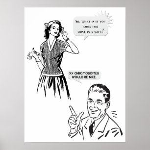 Retro Woman Asks About Marriage Poster