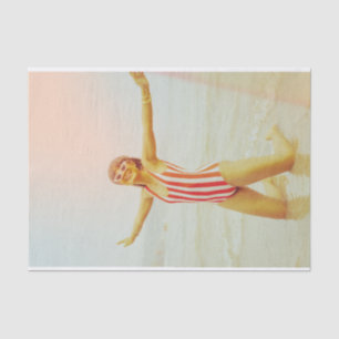 Retro Woman at the Beach Vintage Photo Decoupage  Tissue Paper