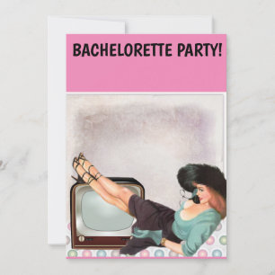 RETRO WOMAN BACHELORETTE PARTY INVITATION