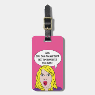 RETRO WOMAN custom luggage tags