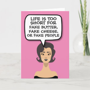 RETRO WOMAN FAKE BUTTER, CHEESE OR PEOPLE Cards