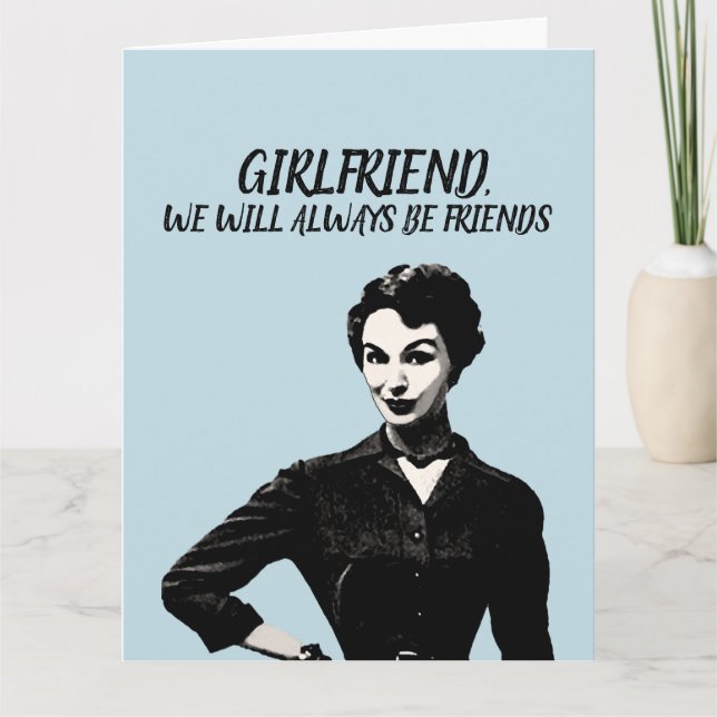 RETRO WOMAN FUNNY BIRTHDAY FEMALE FRIEND CARD (Front)